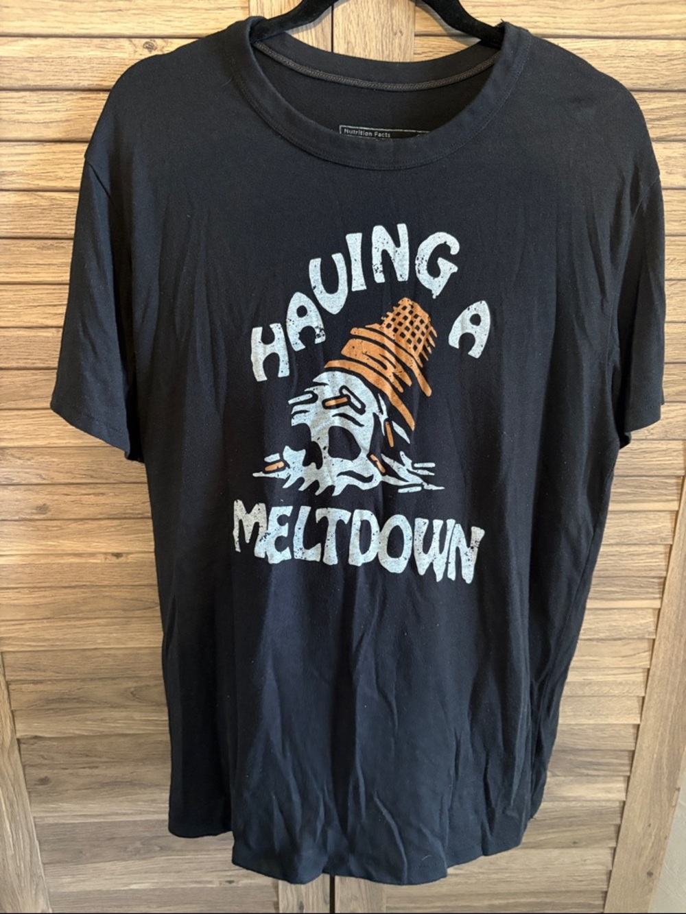 PYKNIC Black Tee with Having a Meltdown Ice Cream Graphic